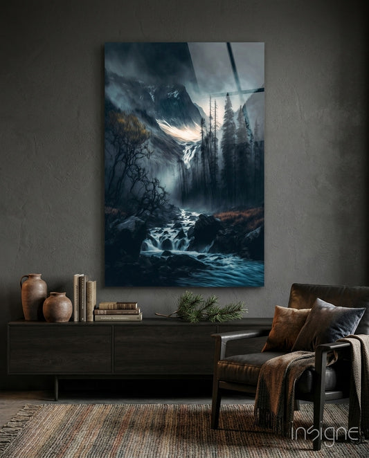 Dreamtopia Glass Wall Art  || Designers Collection - Lifestyle preview in a designer interior