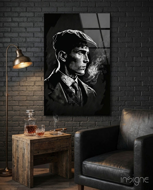 The Flat Cap Crime Boss Glass Wall Art || Designer Collection