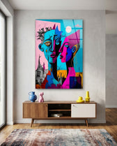 Intimacy Glass Wall Art  || Designer Collection - Lifestyle preview in a designer interior