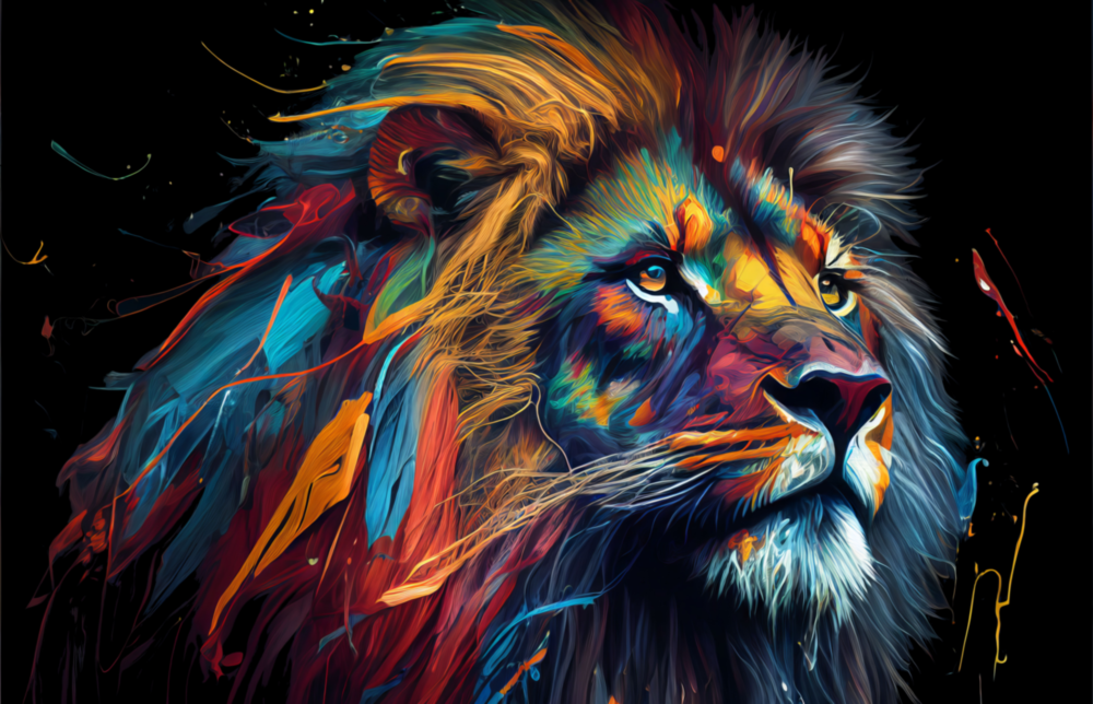 Nobility of the Lion Glass Wall Art  || Designer Collection