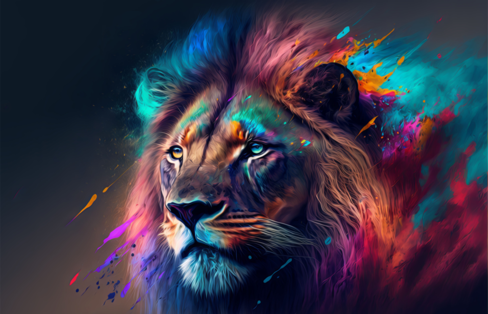 Nobility of the Lion Glass Wall Art  || Designer Collection