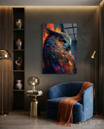 Owl's Eye Glass Wall Art  || Designer Collection - Lifestyle preview in a designer interior