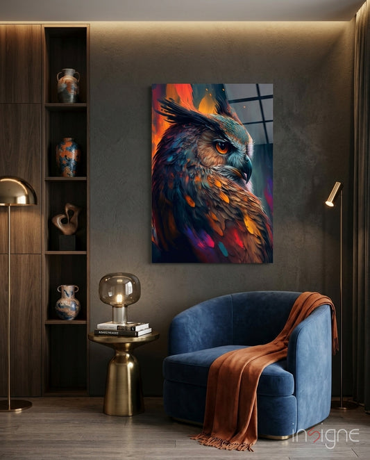 Owl's Eye Glass Wall Art  || Designer Collection - Lifestyle preview in a designer interior