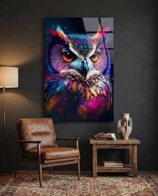 Owl's Eye Glass Wall Art  || Designer Collection - Lifestyle preview in a designer interior