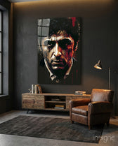 Al Pacino Glass Wall Art  || Designer Collection - Lifestyle preview in a designer interior