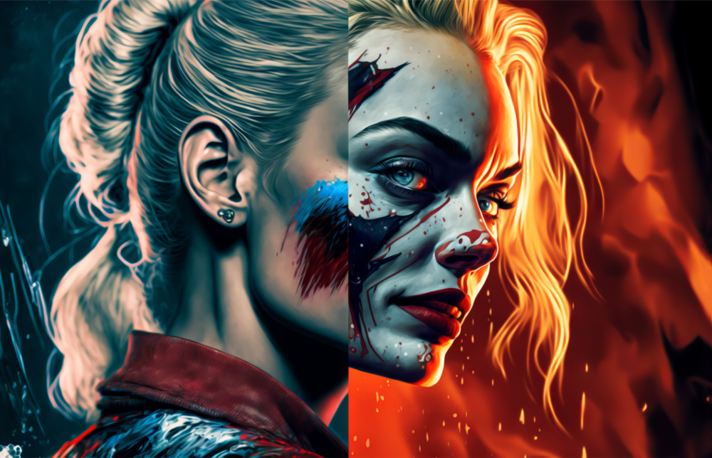 Harley Quinn Glass Wall Art  || Designer Collection
