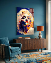 Blue Palette Blonde Icon Glass Wall Art