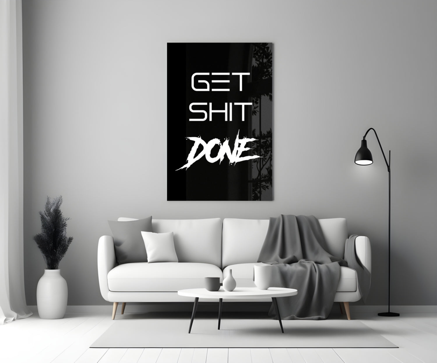 Get Shit Done Glass Wall Art  || Designer Collection.