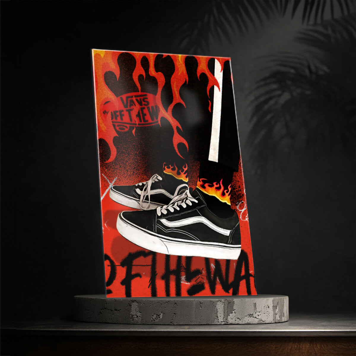 Skate sneaker Glass Wall Art — Off The Wall Old Skool Sneaker