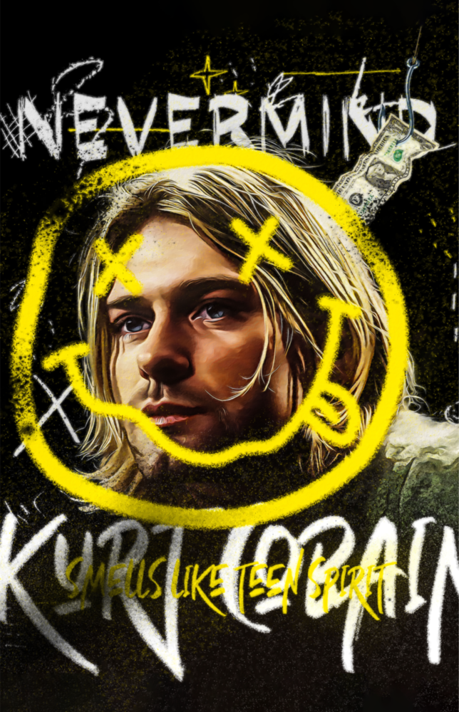 Kurt Cobain Glass Wall Art || Designer Collection