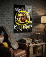 Grunge Guitarist Portrait Glass Wall Art || Designer Collection