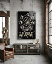 Street Stencil Meets Neo-Expressionist Glass Wall Art || Designer Collection
