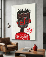 Red Portrait Crowned Youth Glass Wall Art