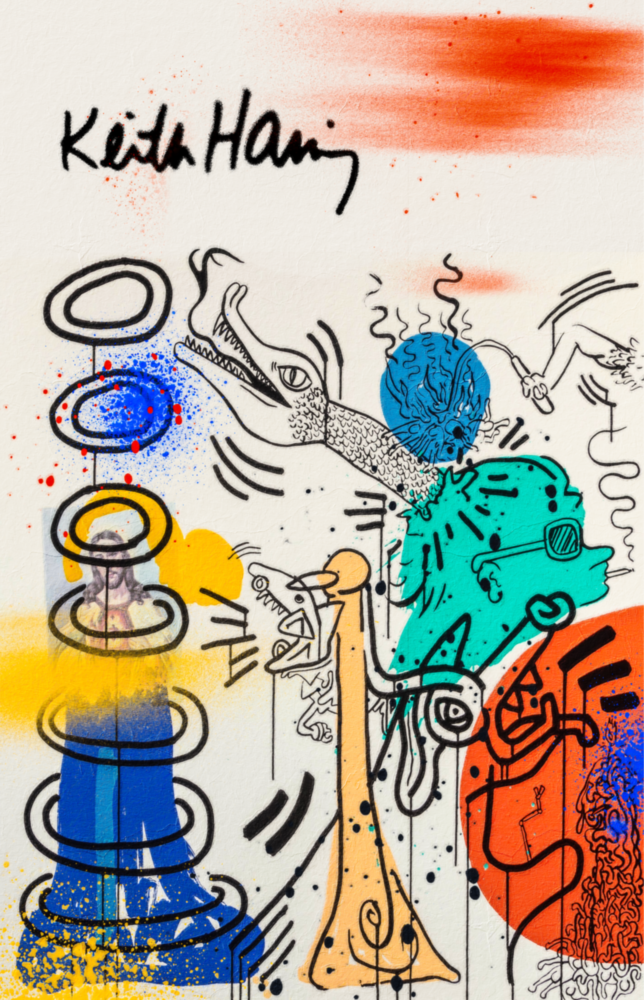 Style of Keith Haring Glass Wall Art || Designer Collection