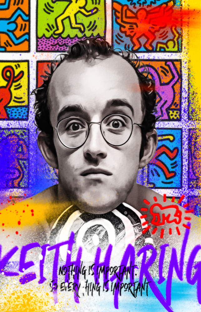 Keith Haring Glass Wall Art || Designer Collection