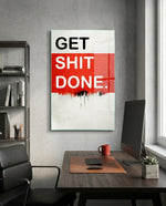 Red Block Bold Motivation Typography Glass Wall Art