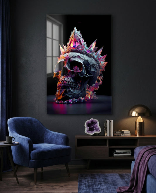 Diamond Skull Glass Wall Art || Designers Collection