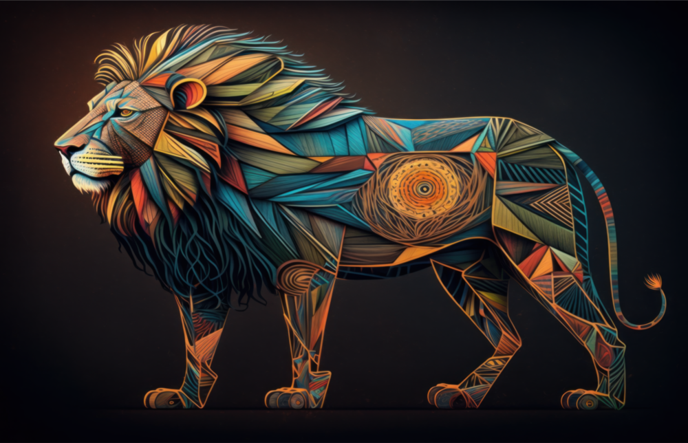 Lion Glass Wall Art || Designer Collection