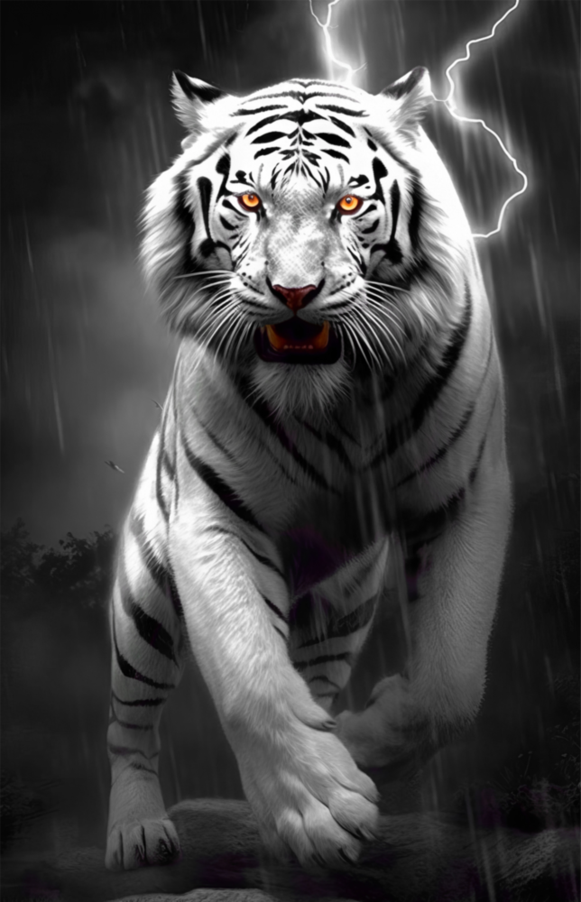 Tiger's Wrath Glass Wall Art || Designer Collection