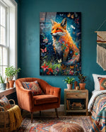 Butterfly Meadow Orange Fox Glass Wall Art
