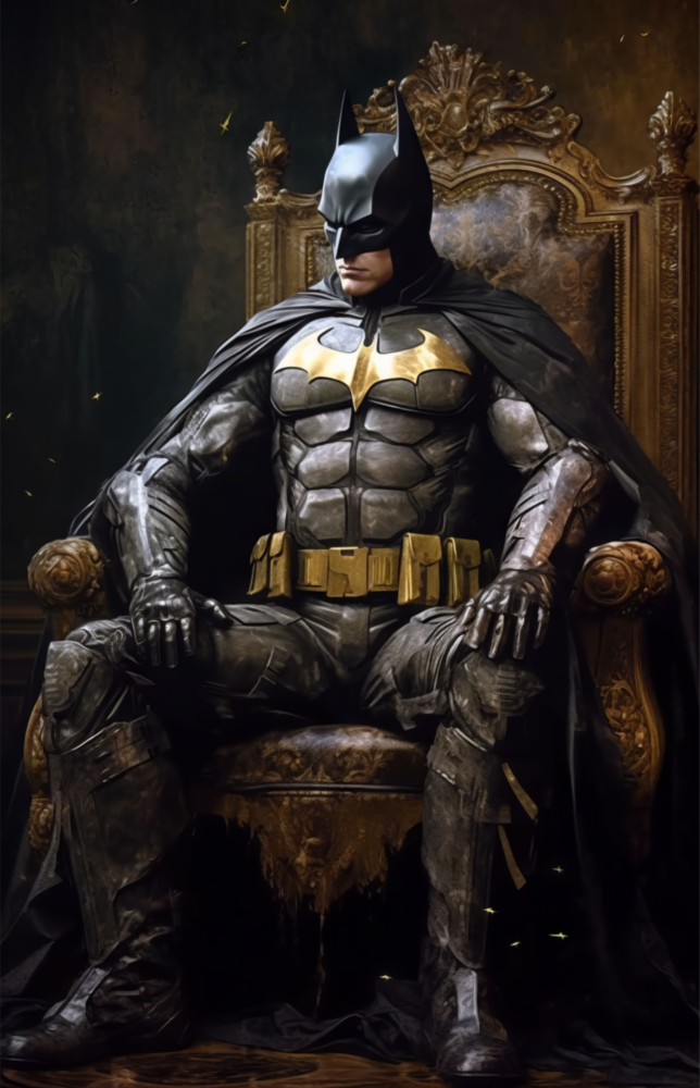 Batman in the Throne Glass Wall Art || Designer Collection