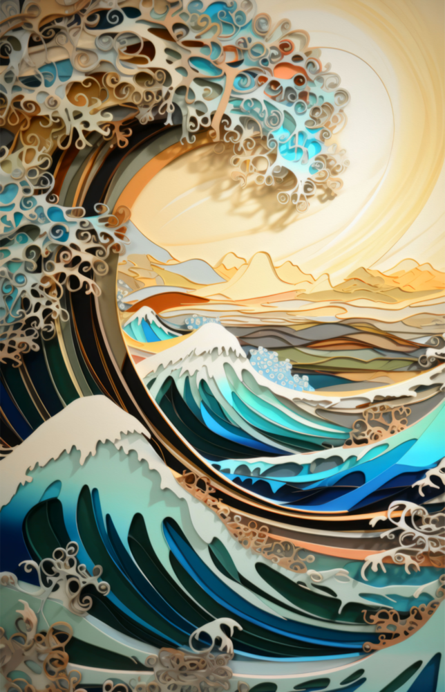 Waves, Trees or Mountains Glass Wall Art || Designer's Collection