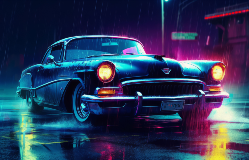 Cadillac Glass Wall Art || Designer Collection