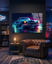 Vintage American Cruiser Glass Wall Art || Designer Collection
