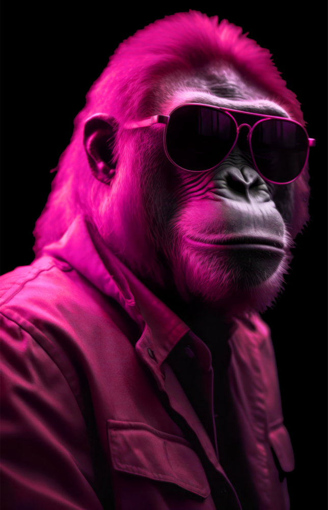 Ape the Cool Glass Wall Art || Designer Collection