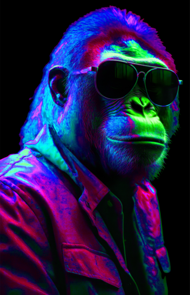 Ape the Cool Glass Wall Art || Designer Collection