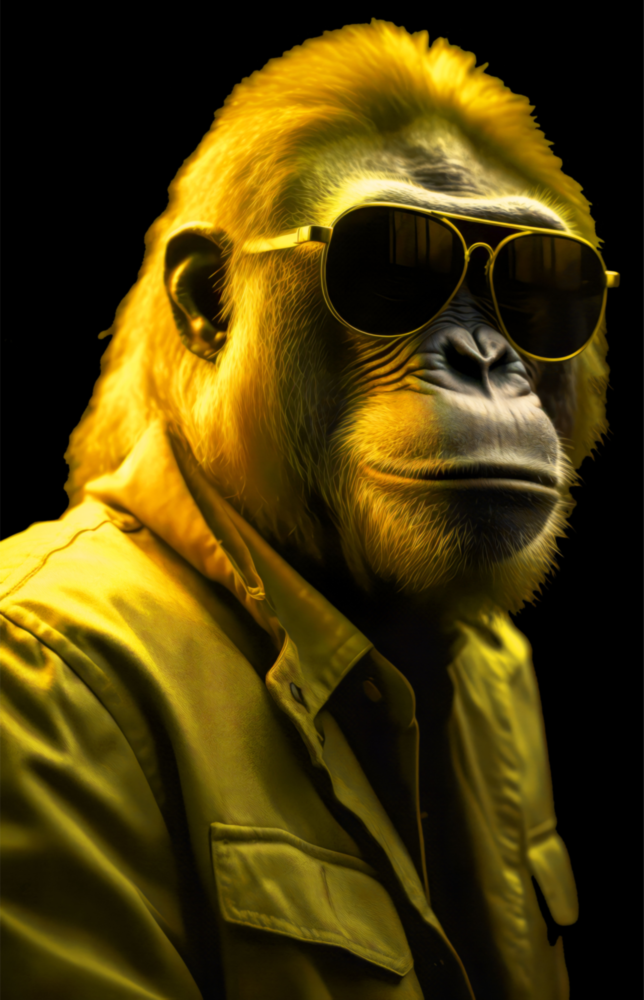 Ape the Cool Glass Wall Art || Designer Collection