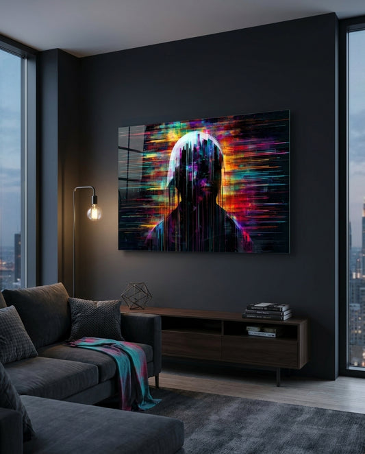 Shadow of Color Sticks Glass Wall Art || Designer Collection