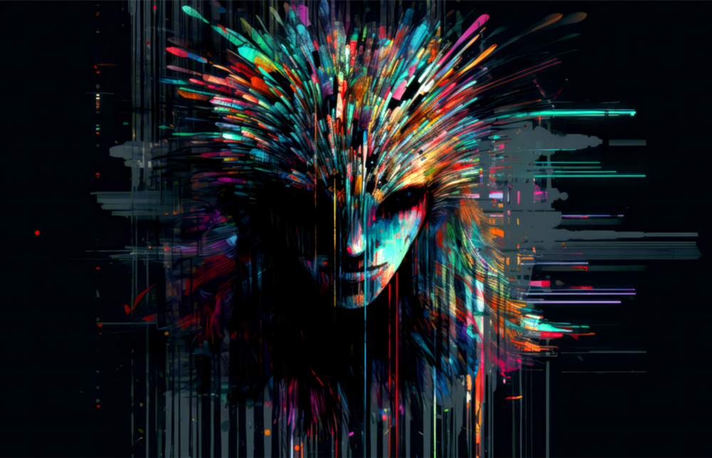 Face of Color Sticks Glass Wall Art || Designers Collection