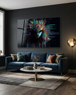 Face of Color Sticks Glass Wall Art || Designers Collection