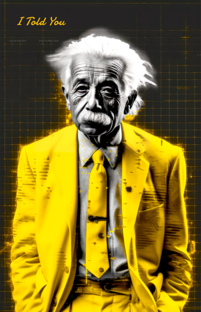 I Told You" - Einstein Glass Wall Art || Designer Collection	Size	28.5" X 18