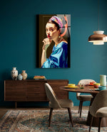 Rainbow Turban Girl With A Pearl Earring Glass Wall Art
