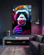 Monkey Kiss Glass Wall Art || Designer Collection