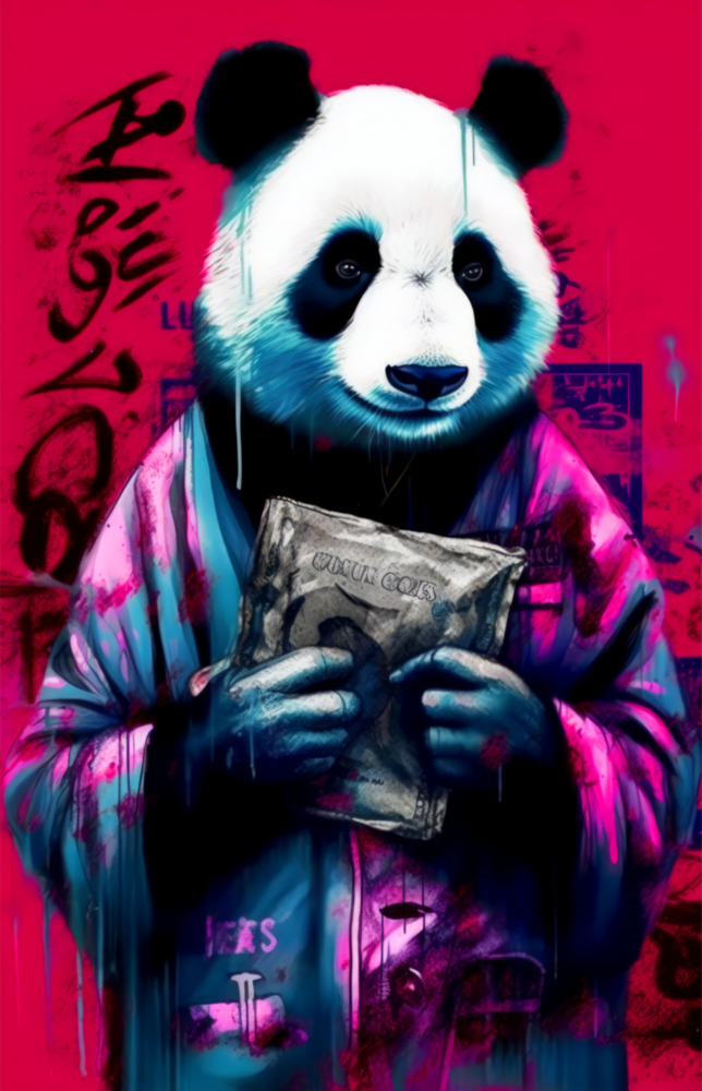 Panda Glass Wall Art || Designer Collection