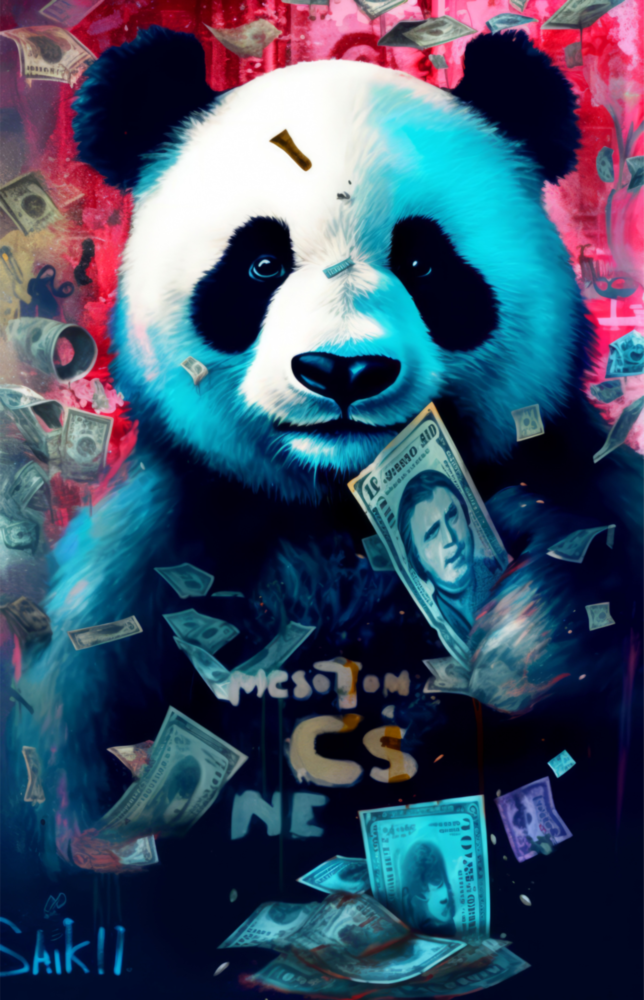 Rich Panda Glass Wall Art || Designer Collection