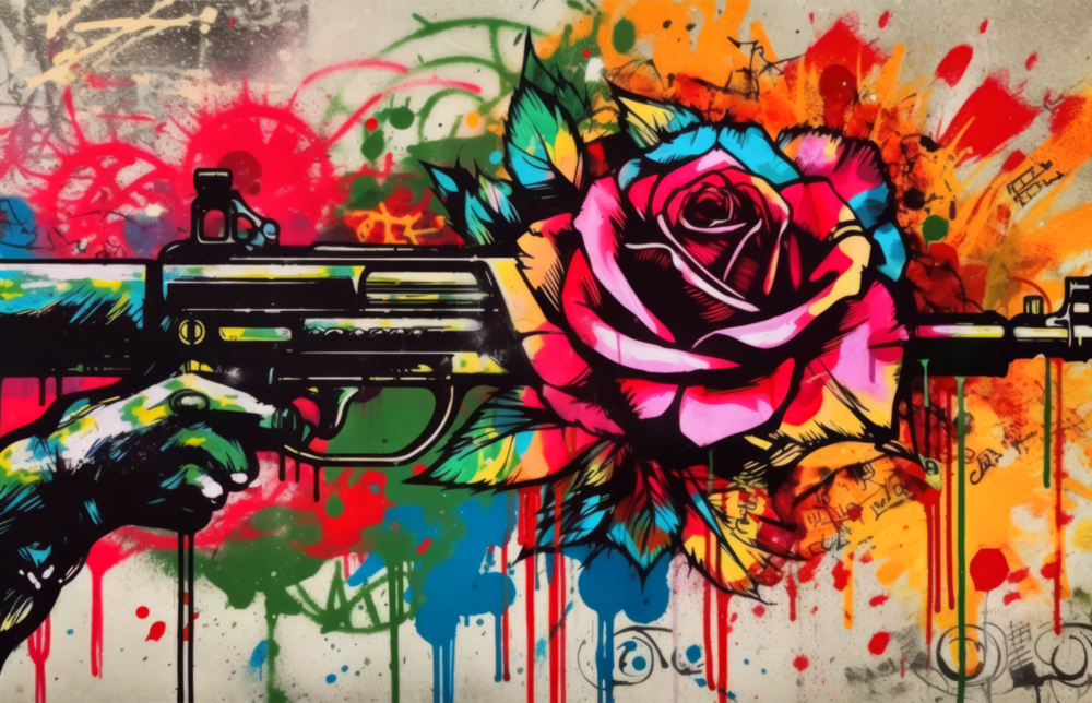Rose Bullet Glass Wall Art || Designer Collection