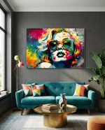 Orange Cat Eye Frames Bright Splash Glass Wall Art