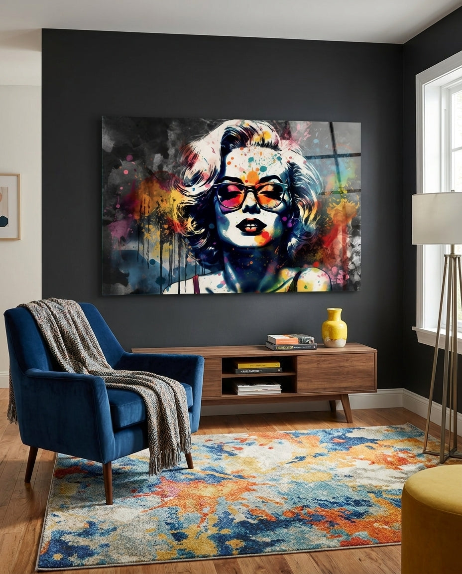 Retro Screen Siren Glass Wall Art || Designer Collection