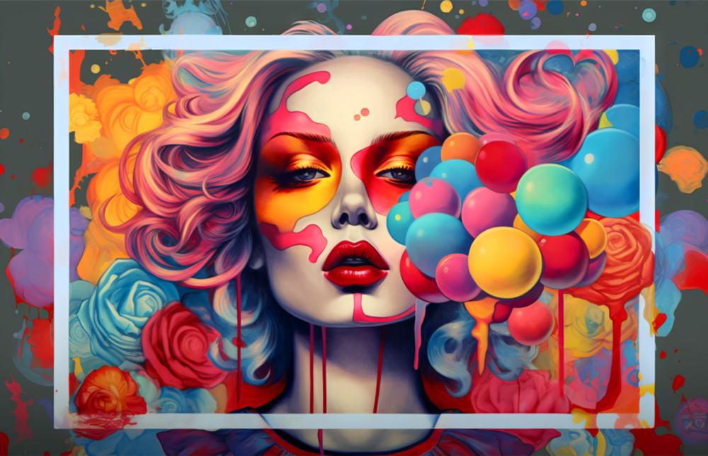 Balloons and the Kiss Glass Wall Art || Designer Collection