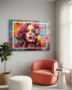 Bubbles and Kisses Glass Wall Art || Designer Collection