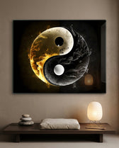 Ying Yang Glass Wall Art || Designer Collection