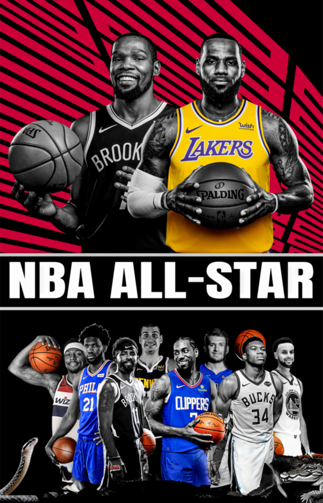 NBA All Star Glass Wall Art || Designer Collection
