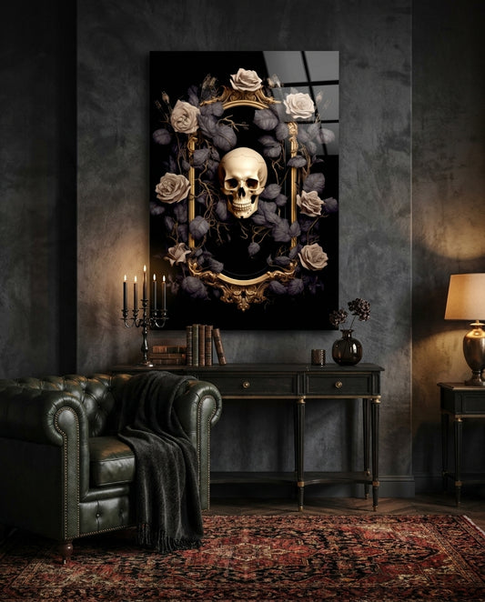 Skull Portrait Glass Wall Art || Designer Collection