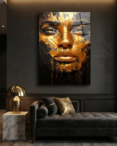 Golden Melt Glass Wall Art || Designer Collection