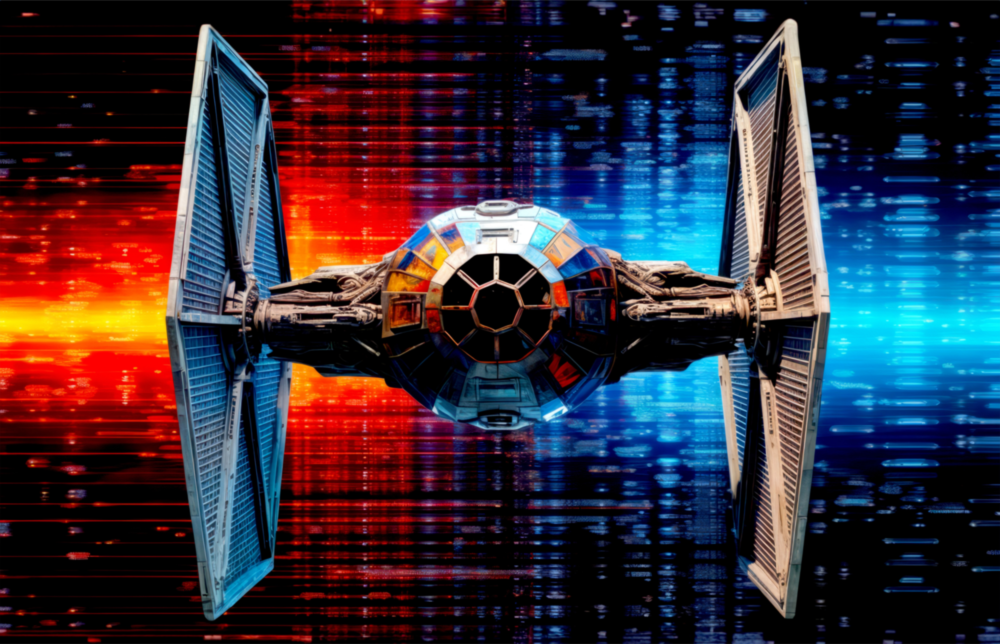 Tie Fighter Glass Wall Art || Designer Collection