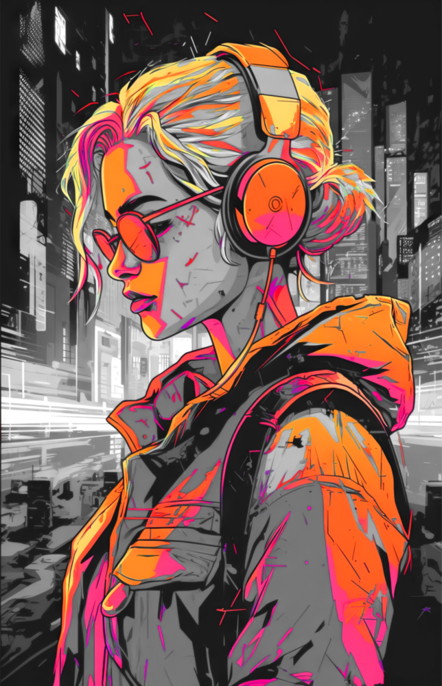 Music Girl Glass Wall Art || Designer Collection